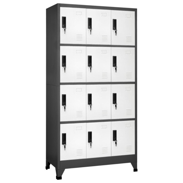 Dressing cabinet, anthracite/white, 90x45x180cm, steel