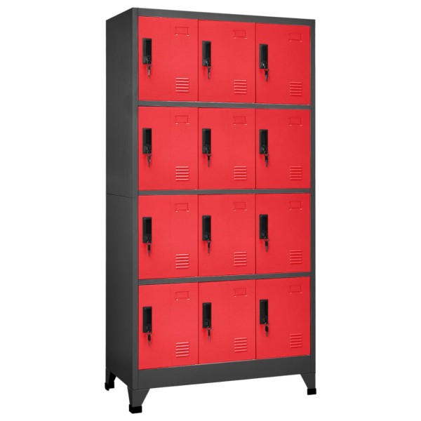 Dressing cabinet, anthracite/red, 90x45x180cm, steel