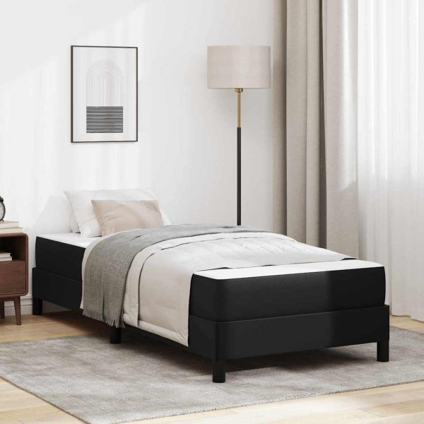 Bed frame with mattress Black fabric 100 x 200 cm
