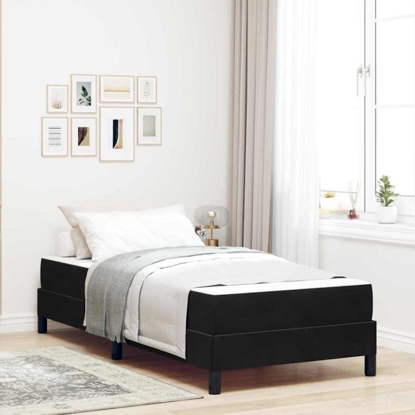 Patio bed with mattress Black fabric 90 x 200 cm