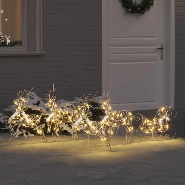 LED deer with 40 LED 5 pcs Gold PET