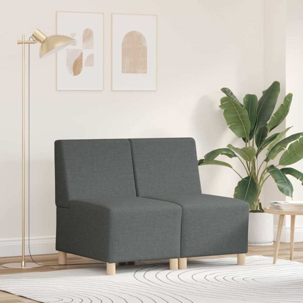Modular sofa unit without arms 2 pcs Dark gray