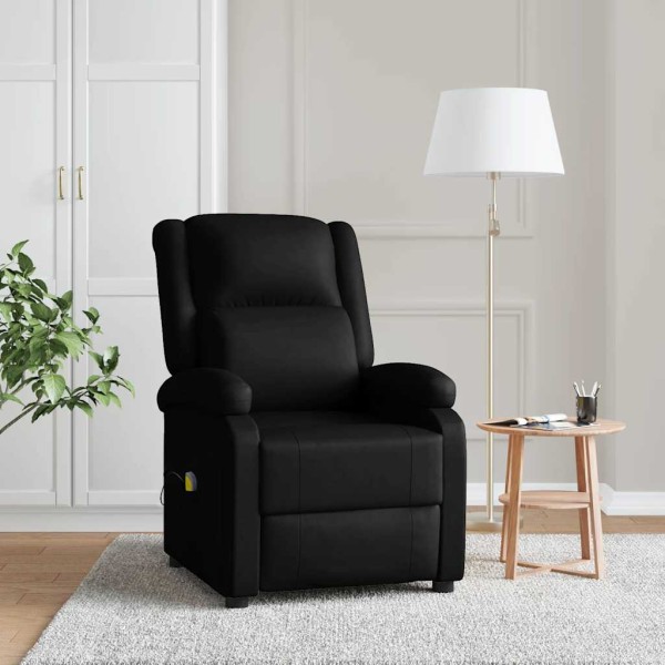 Massage chair, black, artificial leather