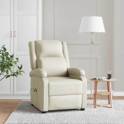 Massage chair, creamy white...