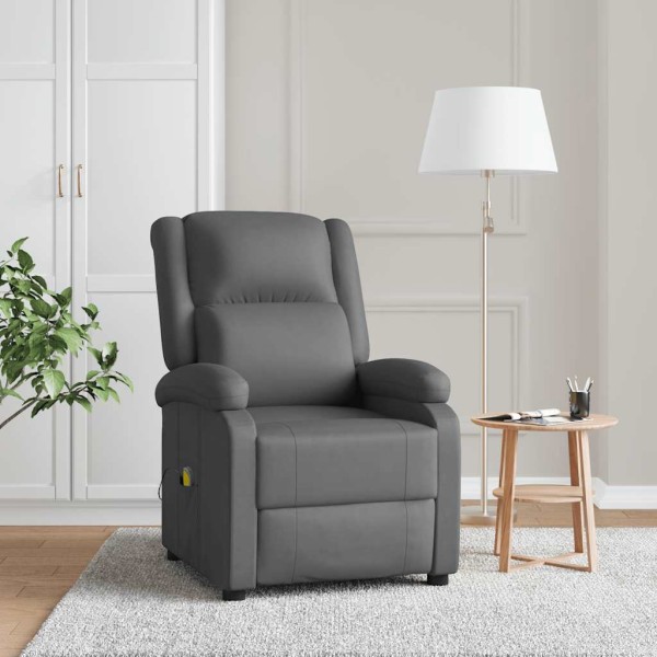 Massage chair, gray color, artificial leather