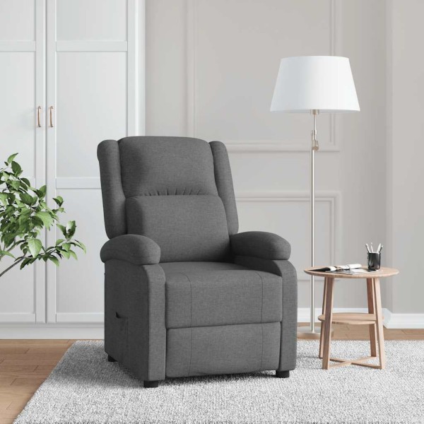 Reclining chair, dark gray, fabric