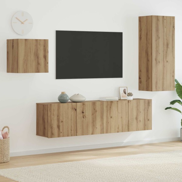 Televizoriaus spintelė 4 pcs Amatininkų ąžuolas