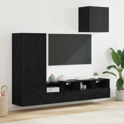 TV wall units 4 pcs Black...