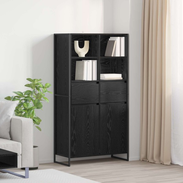 Kabalas su stalčių 2 pcs Juodas ąžuolas 81 x 36 x 150.5 cm
