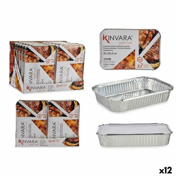 Set of Food Trays Kinvara 82176 21 x 6 x 30,5 cm 12 Units