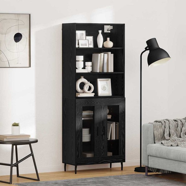 High cabinet Black oak 69.5 x 34 x 180 cm