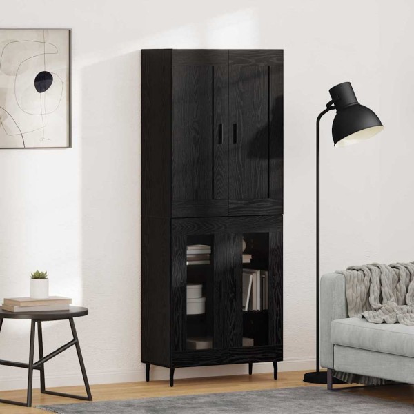 High cabinet 2 pcs Black oak Processed wood