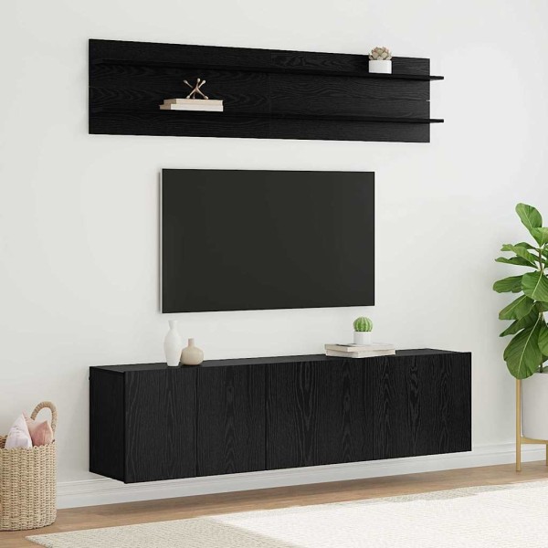 TV units 6 pcs black oak Processed wood