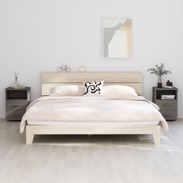 Nightstands HAMAR, 2 pcs., gray, 40x35x62cm, pine