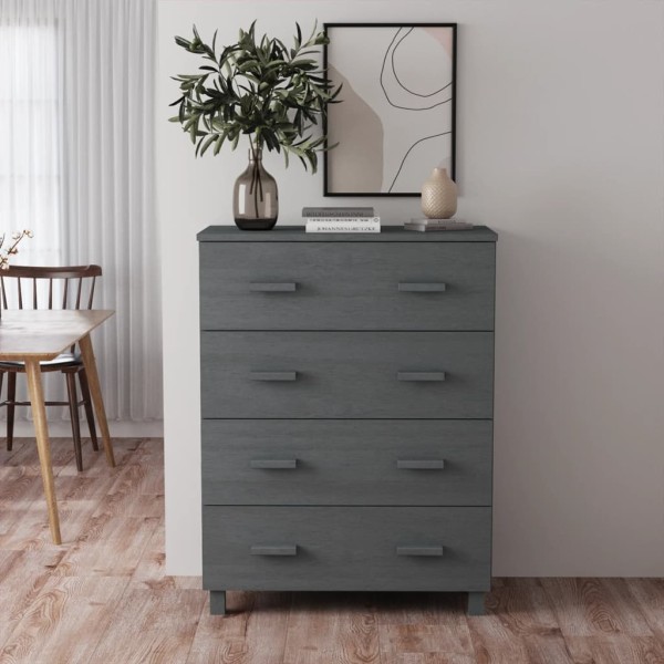 Side cabinet HAMAR, dark grey, 79x40x103.5cm, pine