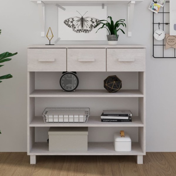 Console table HAMAR, white, 90x35x90cm, solid pine