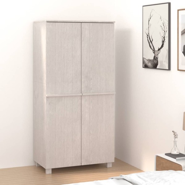 Wardrobe HAMAR, white, 89x50x180cm, solid pine