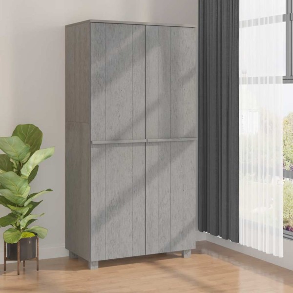Wardrobe HAMAR, light gray, 89x50x180cm, pine