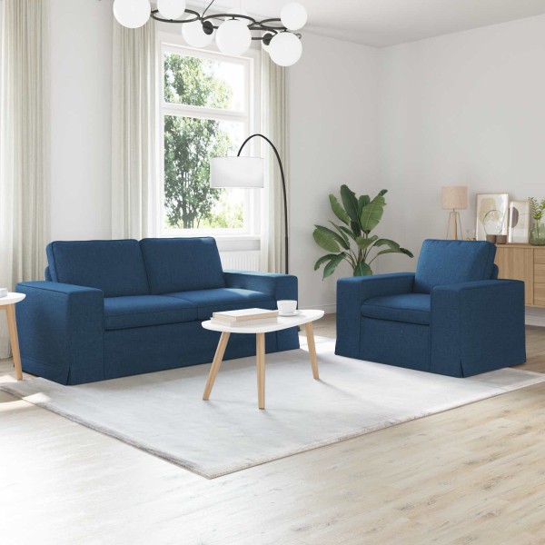 Sofos komplektas 2 pcs Mėlyna 182 x 80 x 82 cm audinys