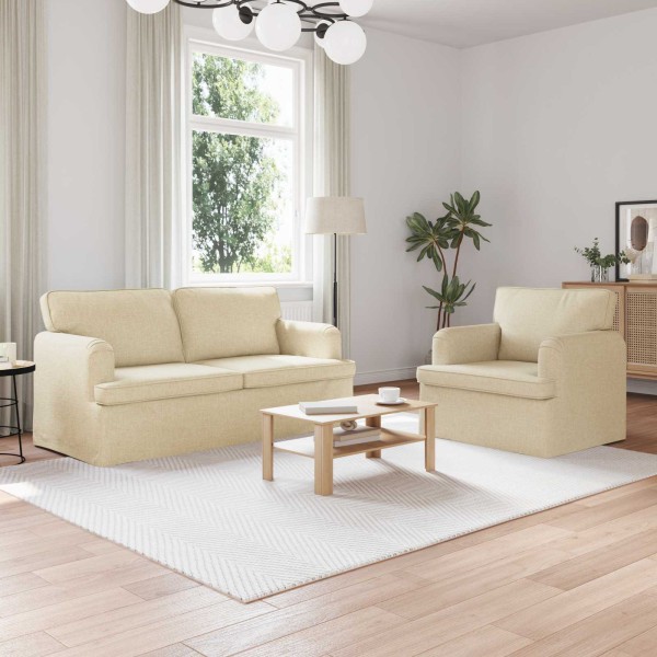 Sofos komplektas 2 pcs Kreminė 162 x 80 x 85 cm audinys