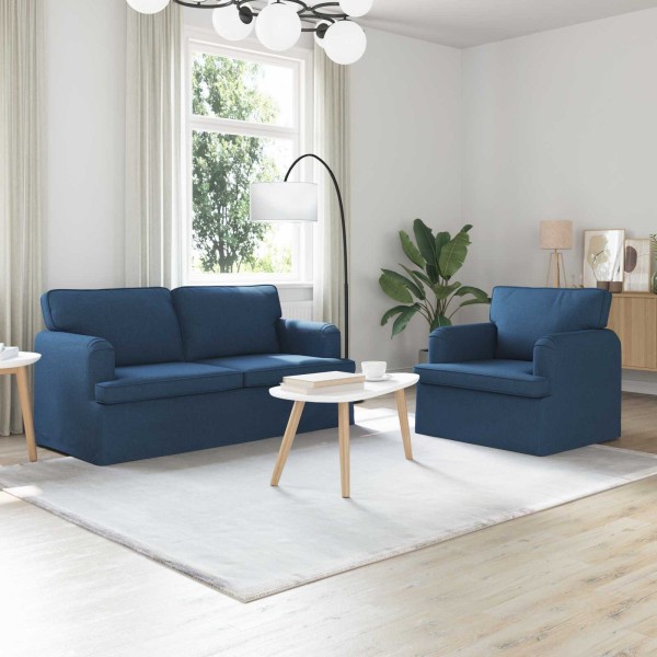 Sofos komplektas 2 pcs Mėlyna 162 x 80 x 85 cm audinys