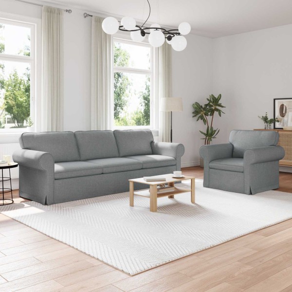 Sofa set 2 pcs Light gray fabric 245 x 82 x 80 cm