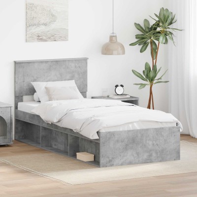 Bed frame Concrete gray 100...