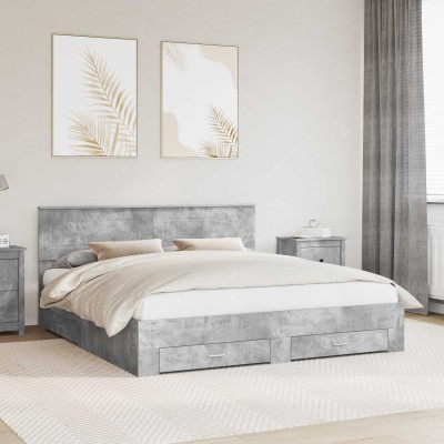 Bed frame Concrete gray 180...
