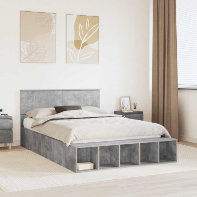 Bed frame Concrete gray 160...