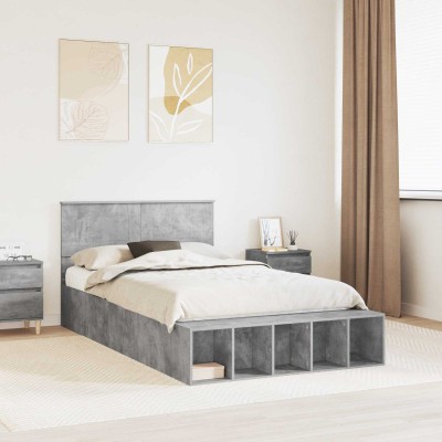 Bed frame Concrete gray 120...
