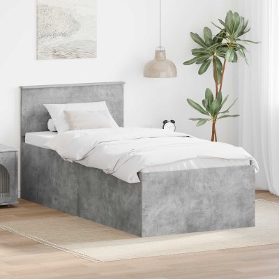 Bed frame Concrete gray 120...