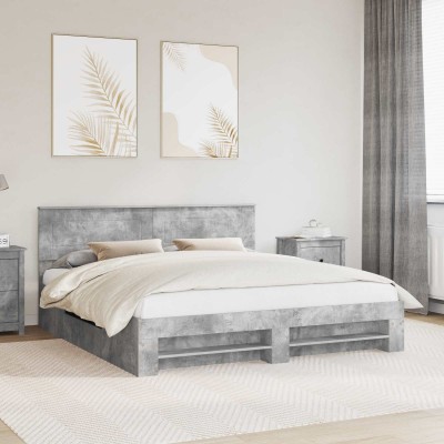 Bed frame Concrete gray 200...