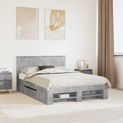 Bed frame Concrete gray 160...