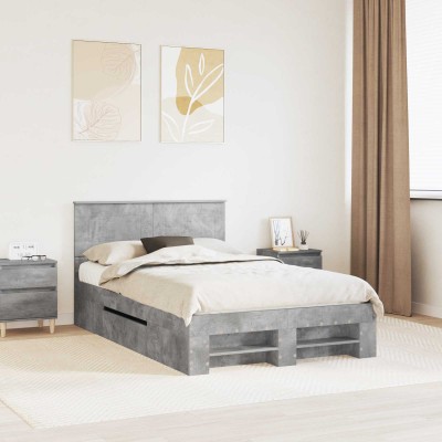 Bed frame Concrete gray 120...