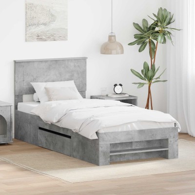 Bed frame Concrete gray 100...