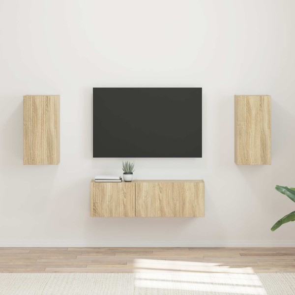 TV wall cabinet set 4 pcs Sonoma oak