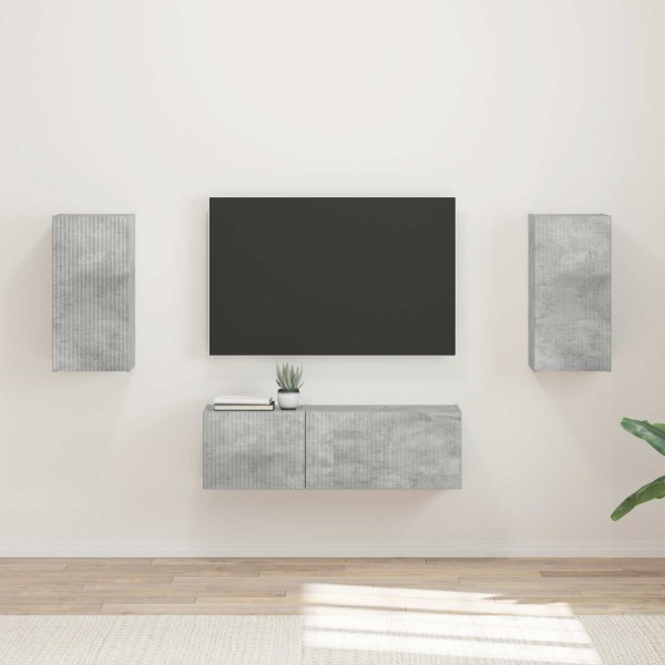 TV wall cabinet set 4 pcs Concrete gray