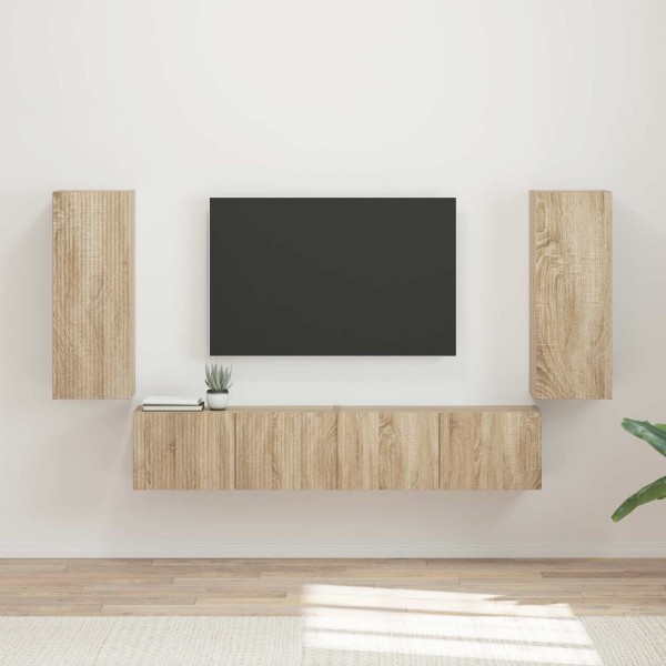 TV wall cabinet set 4 pcs Sonoma oak