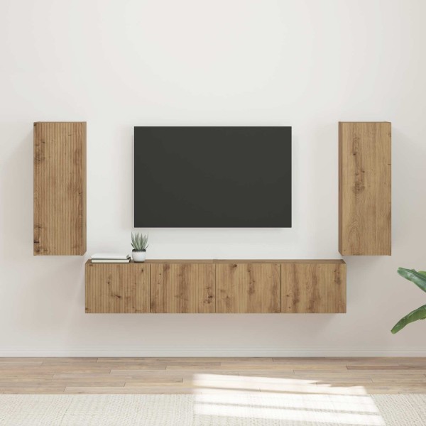 TV wall cabinet set 4 pcs Artisan oak