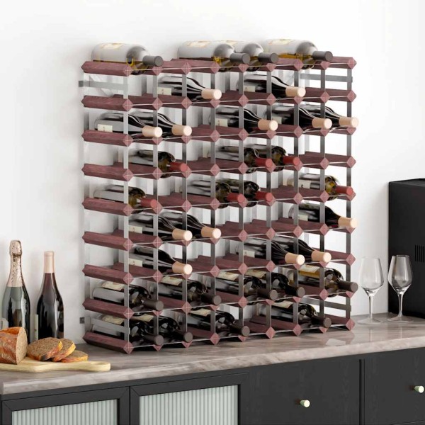 Wine rack for 72 bottles, brown, solid pine wood