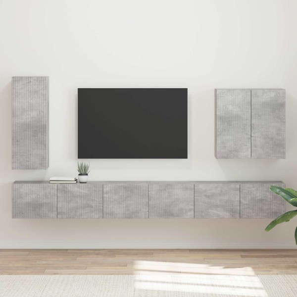 TV wall cabinet set 6 pcs Concrete gray
