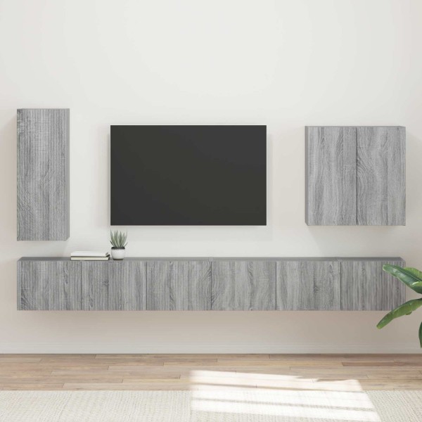 TV wall cabinet set 6 pcs Gray Sonoma