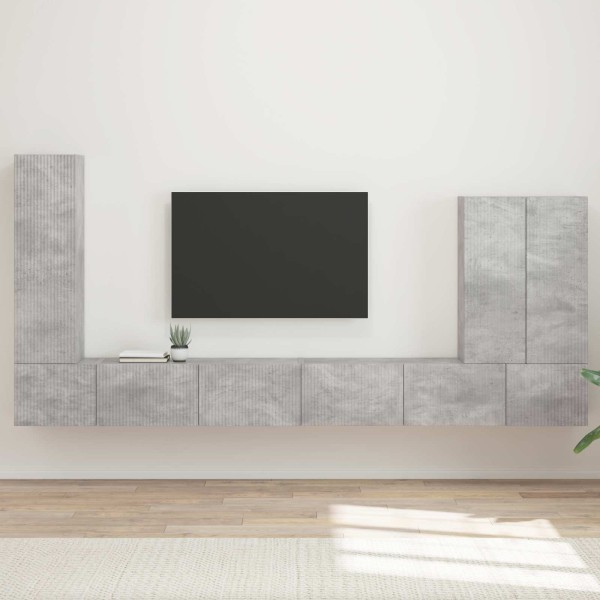 TV wall cabinet set 6 pcs Concrete gray