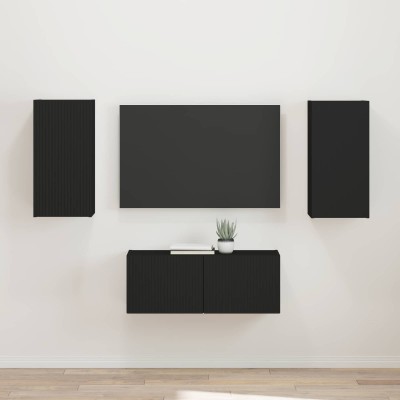 TV cabinet set 2 pcs Black...
