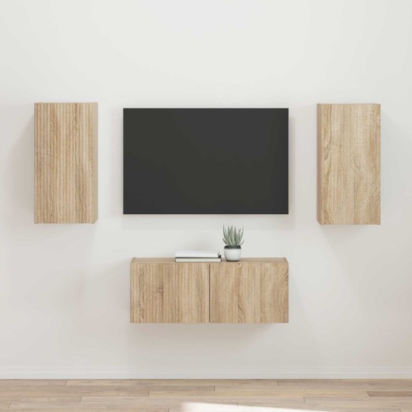 TV cabinet set 2 pcs Sonoma oak Processed wood