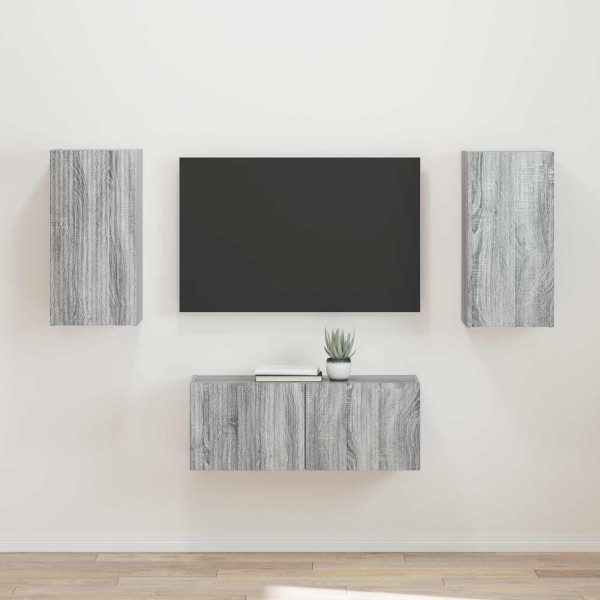 TV cabinet set 2 pcs Gray Sonoma Processed wood