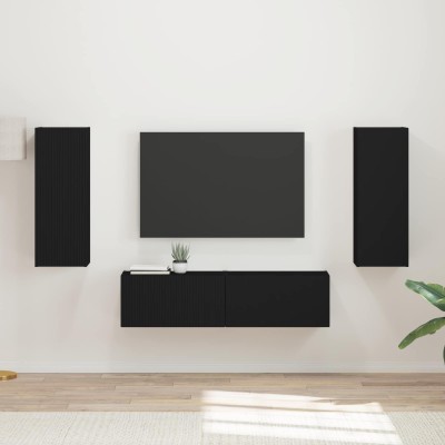 TV cabinet set 2 pcs Black...