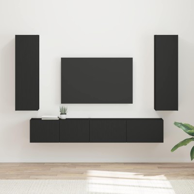 TV cabinet set 3 pcs Black...
