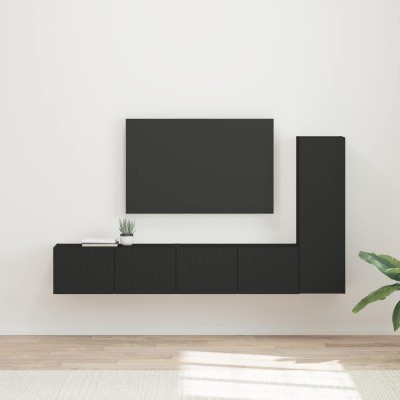 TV cabinet set 3 pcs Black...
