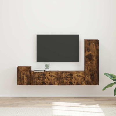TV cabinet set 4 pcs Smoked...